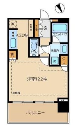 シティタワー新宿 12階 間取り図