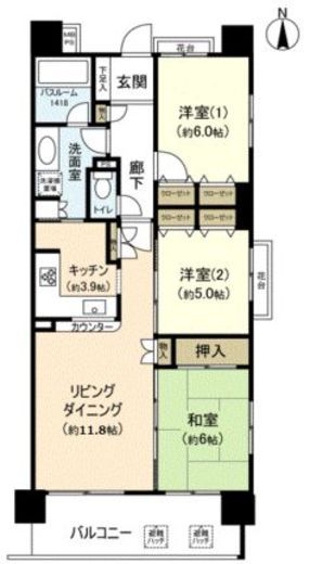 クリオ美術館通り弐番館 5階 間取り図