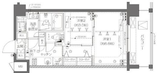 ZOOM新宿西落合 3階 間取り図