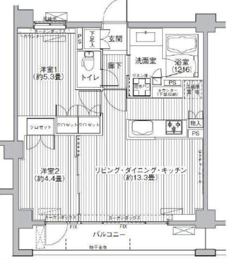 グランフェリシア経堂赤堤 3階 間取り図