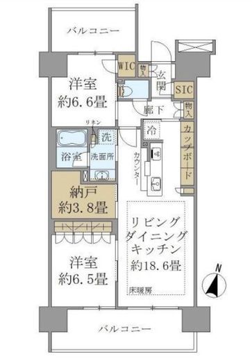 ブリリア辰巳キャナルテラス 6階 間取り図
