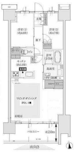 ルフォン北綾瀬シエルフォート 14階 間取り図