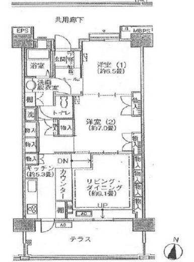 シティコート目黒 1-105 間取り図