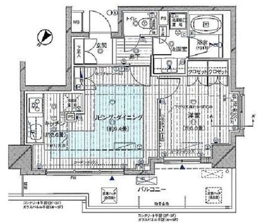 ノーブル代々木上原 4階 間取り図