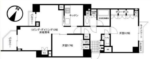 グローリオ駒沢大学 2階 間取り図