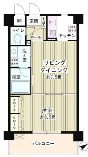 ルミエール祐天寺 202 間取り図