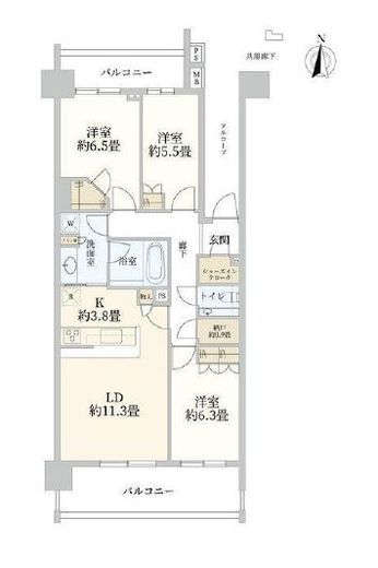 ドレッセ久我山 8階 間取り図