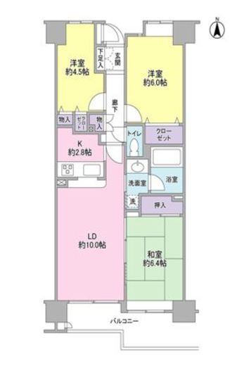 東急ドエルアルス南砂サルーテ 6階 間取り図