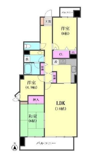 山王ガーデンハイツ 7階 間取り図