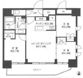 グランリビオ芝大門 17階 間取り図