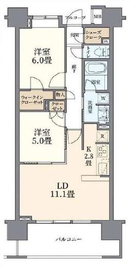 クレストシティレジデンス 11階 間取り図