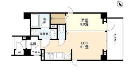 デュオ・スカーラ品川大井町 3階 間取り図