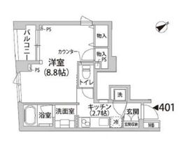 コニファー二子玉川 401 間取り図