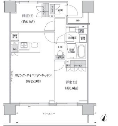パークハビオ渋谷本町レジデンス 717 間取り図