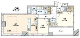 勝どきザ・タワー 38階 間取り図