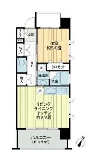 ベルザ都立大 4階 間取り図