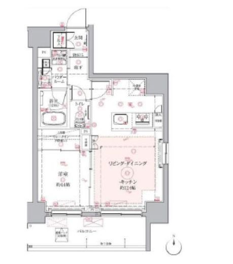 ヴァースクレイシア入谷 4階 間取り図