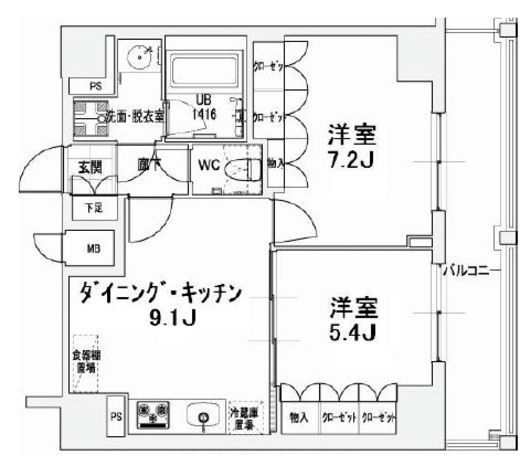 エスティメゾン王子 1202 間取り図