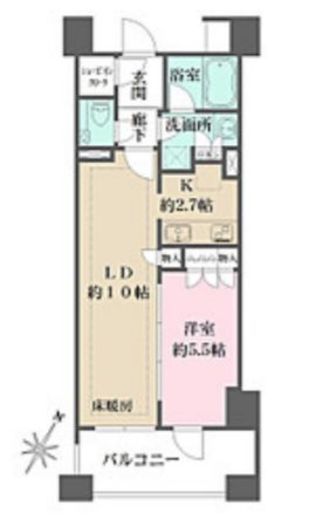 リビオ新宿御苑 4階 間取り図