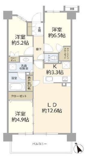 プラウド日吉 6階 間取り図
