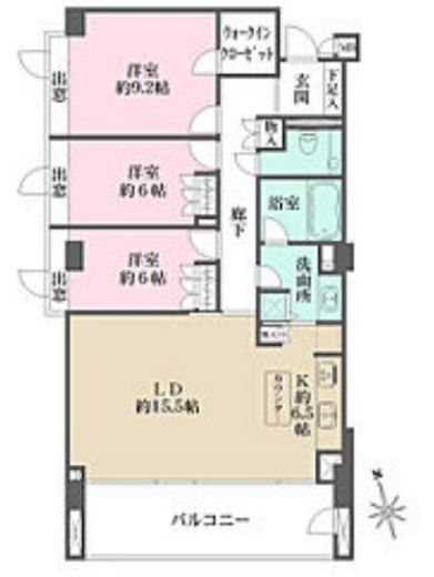 パークハウス等々力 1階 間取り図