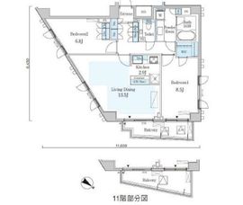 オーキッドレジデンス六本木 1201 間取り図