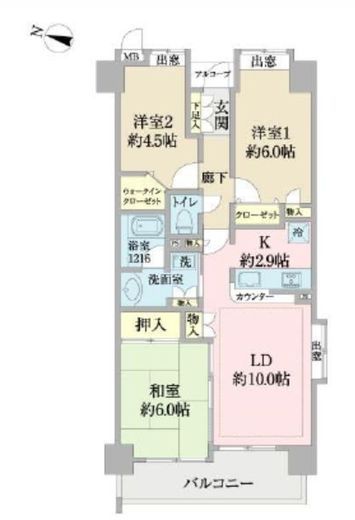 クレストフォルム東京グランイースト 6階 間取り図