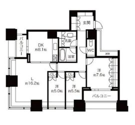 高輪ザ・レジデンス 13階 間取り図