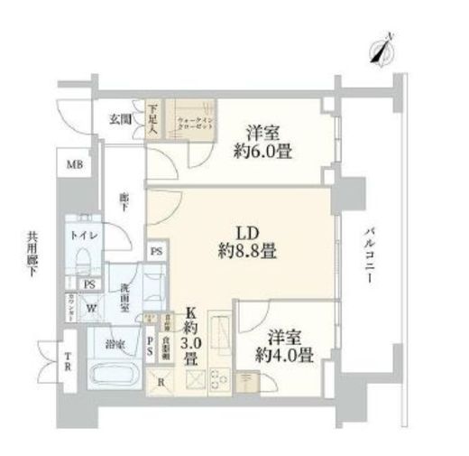ザ・パークハウス高輪松ヶ丘 4階 間取り図