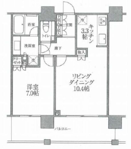 シティタワー新宿 16階 間取り図