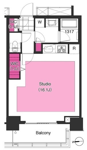 ブリリアイストタワー勝どき 14階 間取り図