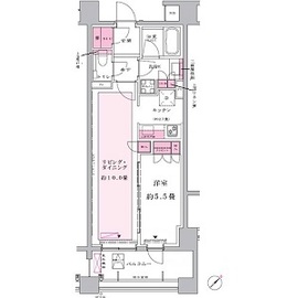 リビオ新宿御苑 2階 間取り図