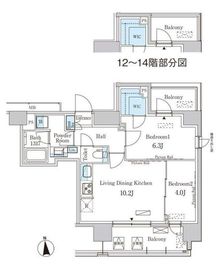 パークアクシス上野EAST 1204 間取り図