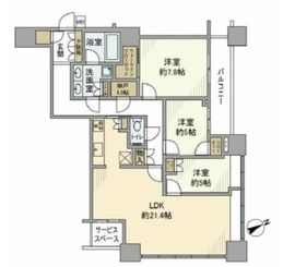 芝浦アイランド グローヴタワー 38階 間取り図