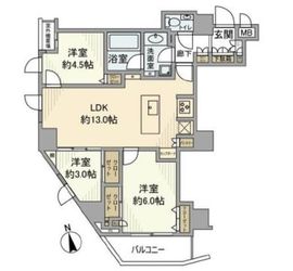 リシェ大井スカイビュー 10階 間取り図