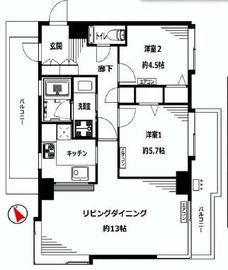 ウィン麻布十番ハラビル 11階 間取り図