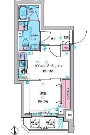 ガリシア旗の台 1階 間取り図