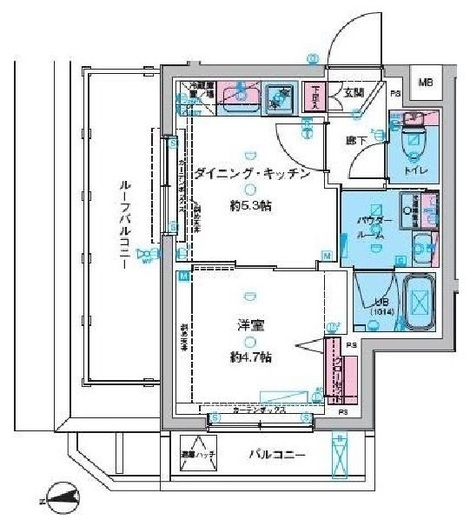 ガリシア旗の台 4階 間取り図