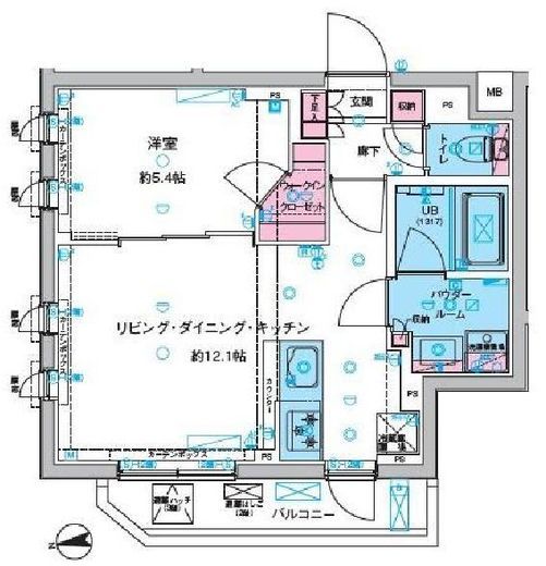 ガリシア旗の台 3階 間取り図