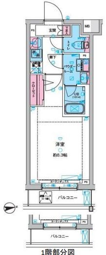 ガリシア旗の台 1階 間取り図