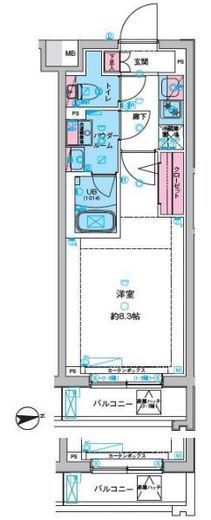 ガリシア旗の台 2階 間取り図