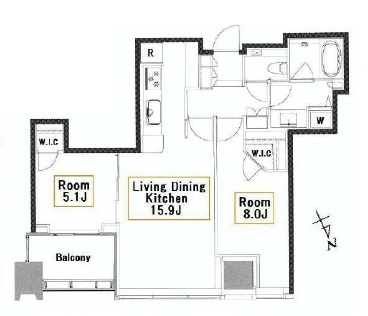 シティタワー麻布十番 18階 間取り図