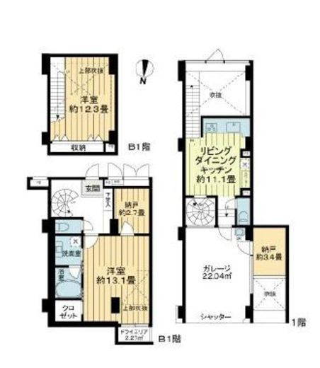 グラントレゾール広尾 1階 間取り図