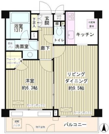 パークブルーム三葉 302 間取り図