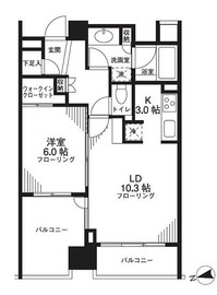 シティハウス東京新橋 10階 間取り図