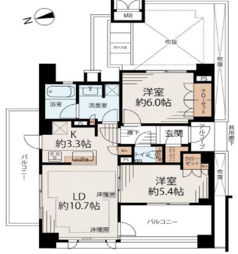 ジオ門前仲町冬木 7階 間取り図