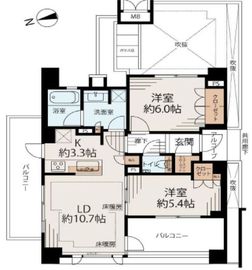 ジオ門前仲町冬木 7階 間取り図