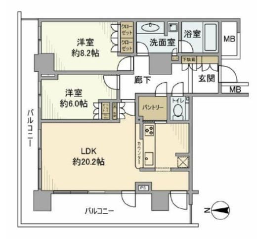 ザ・リバープレイスイーストタワー 12階 間取り図