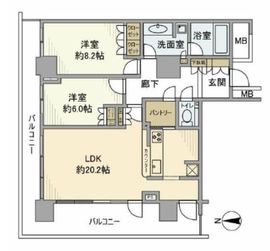 ザ・リバープレイスイーストタワー 12階 間取り図