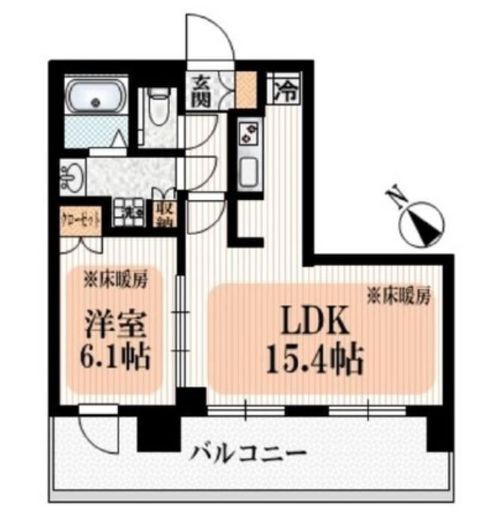 シティタワー新宿 5階 間取り図
